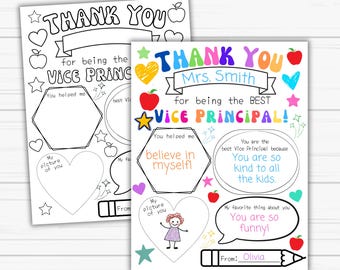 Vice Principal Appreciation Coloring Page • Printable Thank You Gift • Assistant Principal Gift Idea • Instant Download