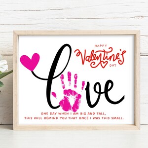 PRINTABLE Valentines Day Handprint Art Craft for Kids, Keepsake Art, Toddler Preschool Kindergarten Activity, Homeschool, Gift from Kids PDF