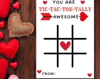 Printable Valentine's Day Tic Tac Toe Cards – Kids Valentine Printables – Tic Tac Toe Valentine Game – Printable School Valentine