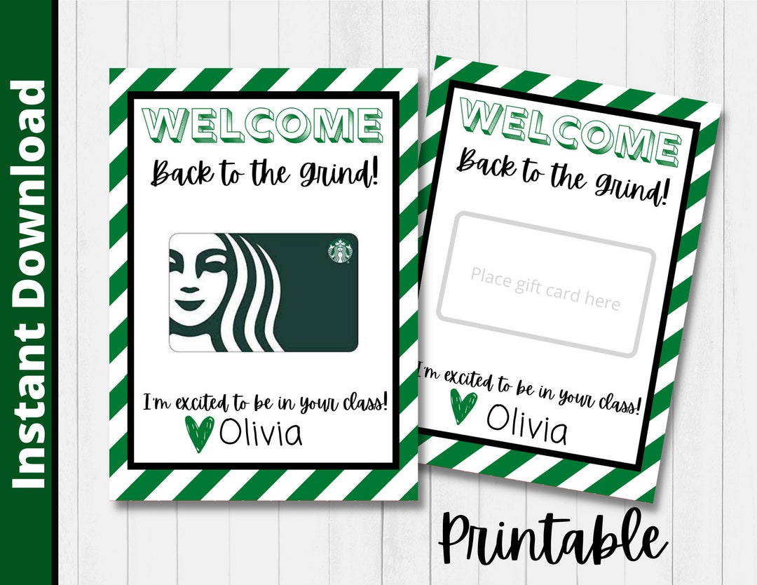PRINTABLE Starbucks Gift Card Holder Back to School Teacher Thank You PRINTABLE Starbucks Gift Card Holder Back to School Teacher Thank You