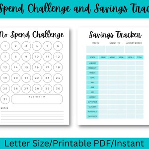 Saving Printable, No Spend Challenge, Money Printable, Savings Bundle