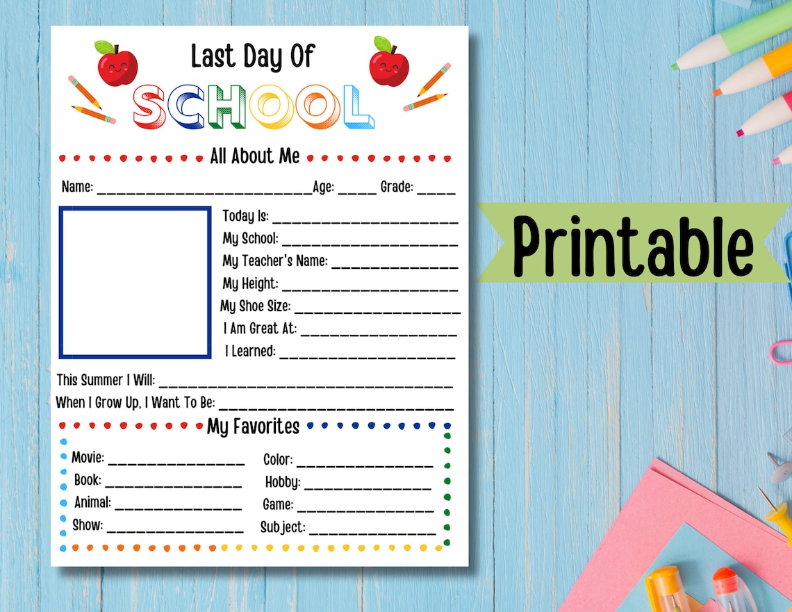 Back to School Printable, Back to School Questionnaire, School ...