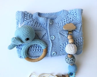 Baby Blue Cardigan and Matching Set