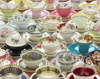 Selection Of Fine Bone China Teacups And Saucers, Vintage Floral Tea Cup Duos, also Bulk Sale for Your Choice