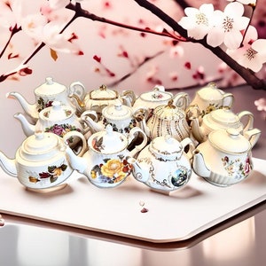 Vintage English Floral Teapot – Collectible Ceramic Tea Set, Sold Separately