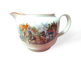 Vintage Swinnertons Water Pitcher, Old English Town Scene, Staffordshire England