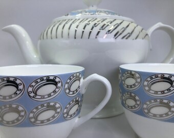 Lamborghini Fine Bone China Tea Set, Luxury Car Wheels Motif