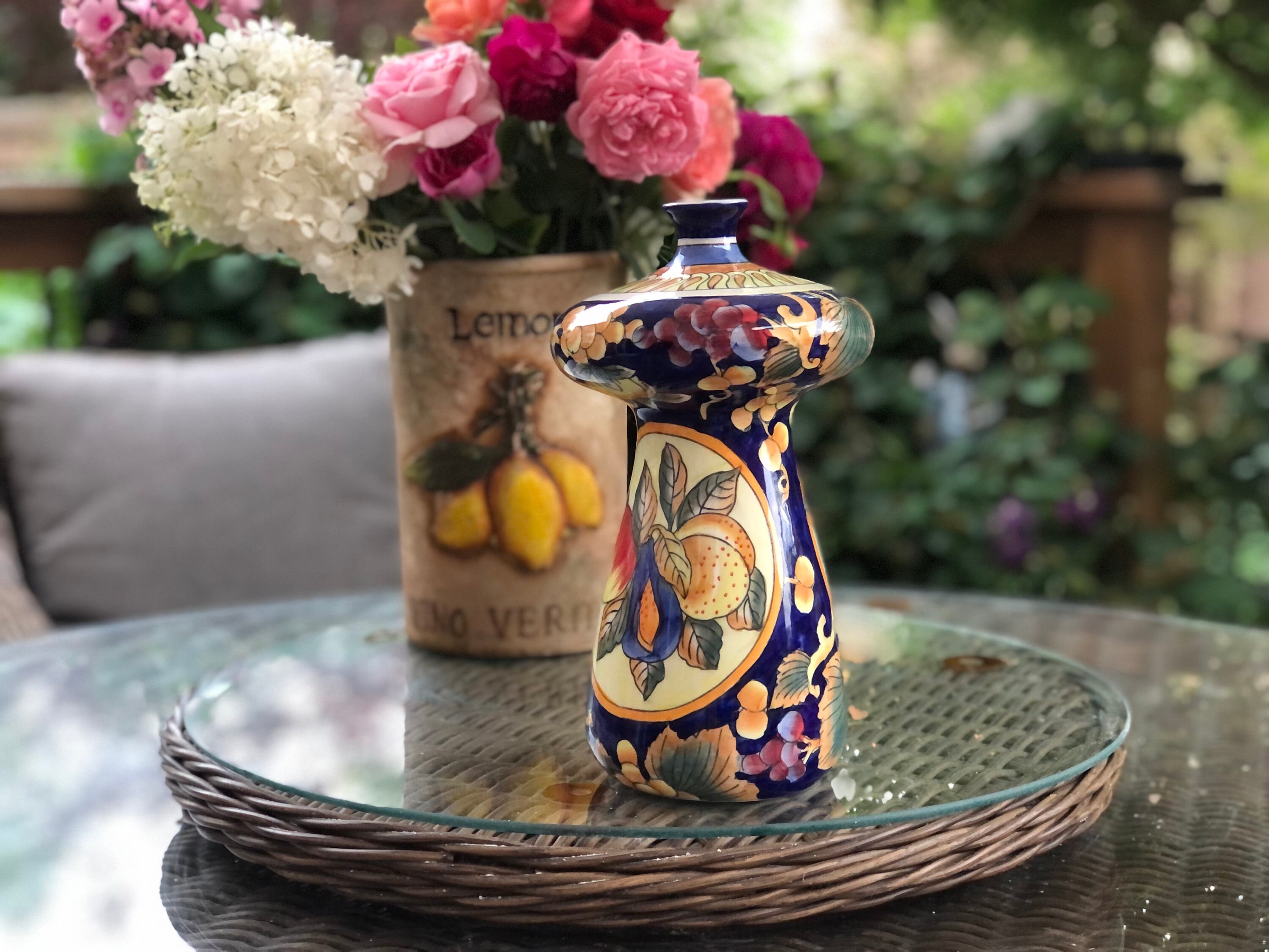 ●JAPANESE MODERN VINTAGE FLOWER VASE ● Vintage Japanese Ceramic Vase, Art Deco Floral Porcelain, 10.5
