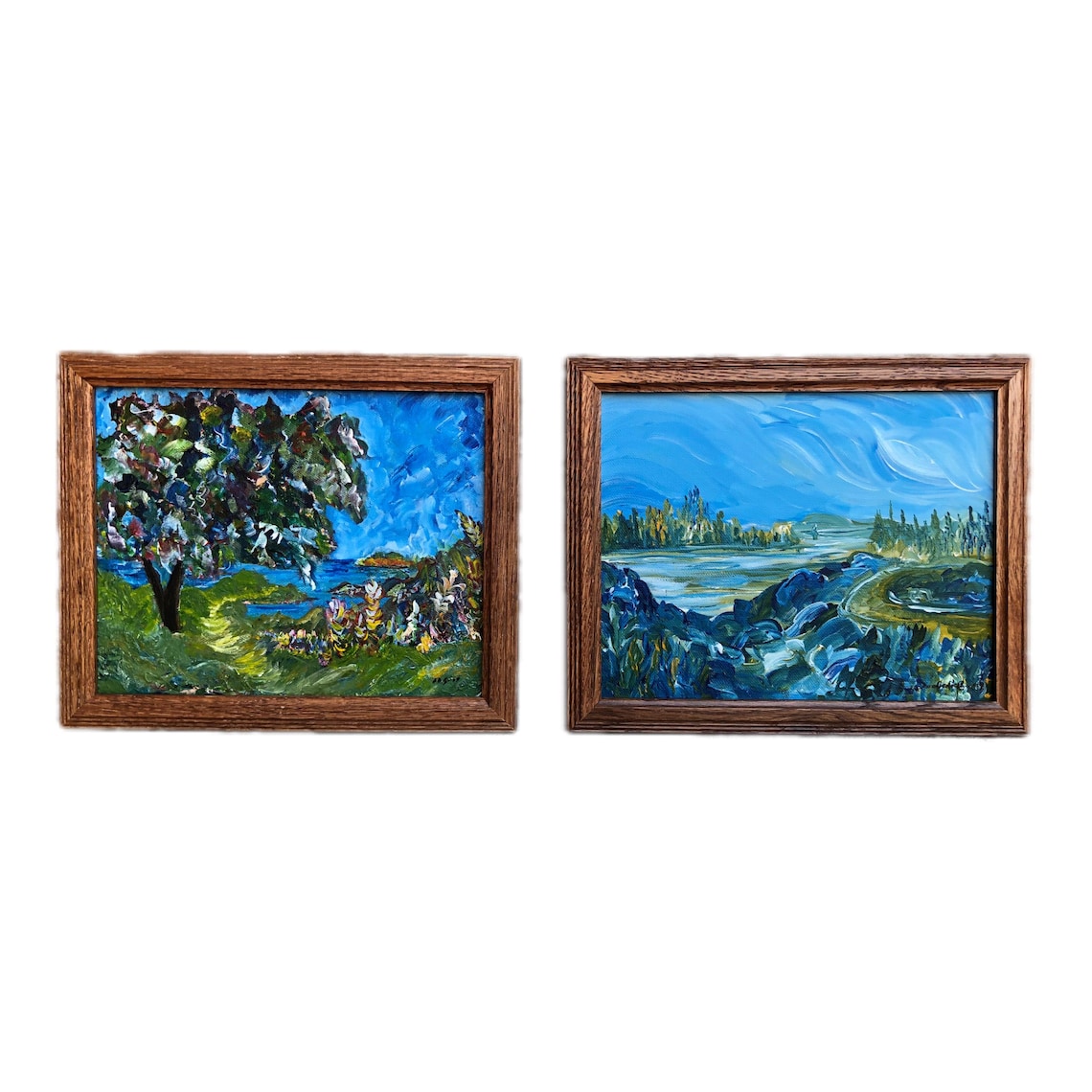 Set of 2 Post Modern Abstract Paintings, Original Oil Paintings - Etsy
