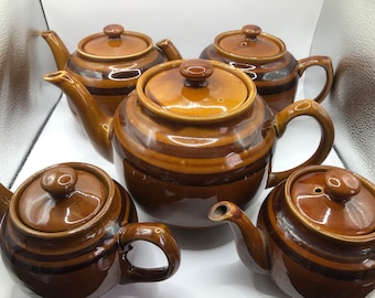 Vintage Sadler Brown Betty Teapot, Mid Century English Glazed Teapot