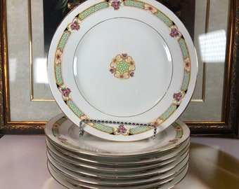 Antique Limoges Dinner Plate: Betoule Legrand Floral Porcelain, c1911-1924
