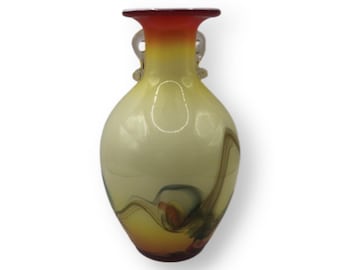 Art Nouveau Glass Vase, Snowflake Brand, MCM Decor, 1960s
