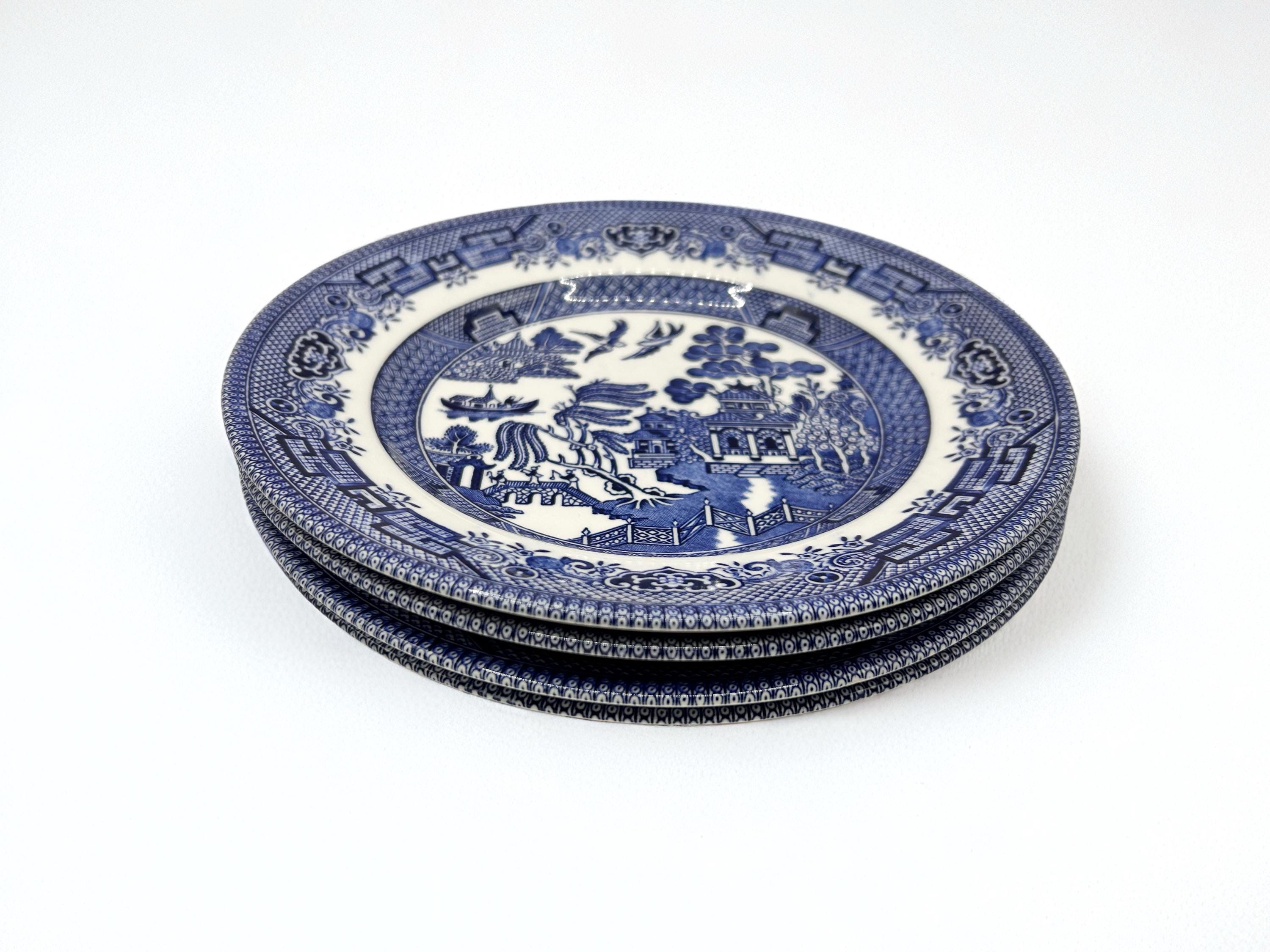 Vintage English Blue Willow Tea Set, Lots Pcs of Teaware