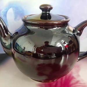 Best Seller Sadler Teapot, Brown Betty Design Ceramic Tea Pot, Lustware Vintage teapot, Shining Glaze, Victorian Era Tea Party Fashion