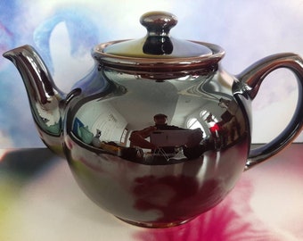 Best Seller Sadler Teapot, Brown Betty Design Ceramic Tea Pot, Lustware Vintage teapot, Shining Glaze, Victorian Era Tea Party Fashion