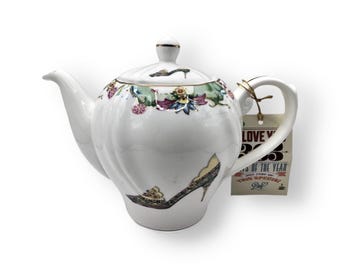 Vintage Royal Elfreda Fine Bone China Teapot, Floral Design