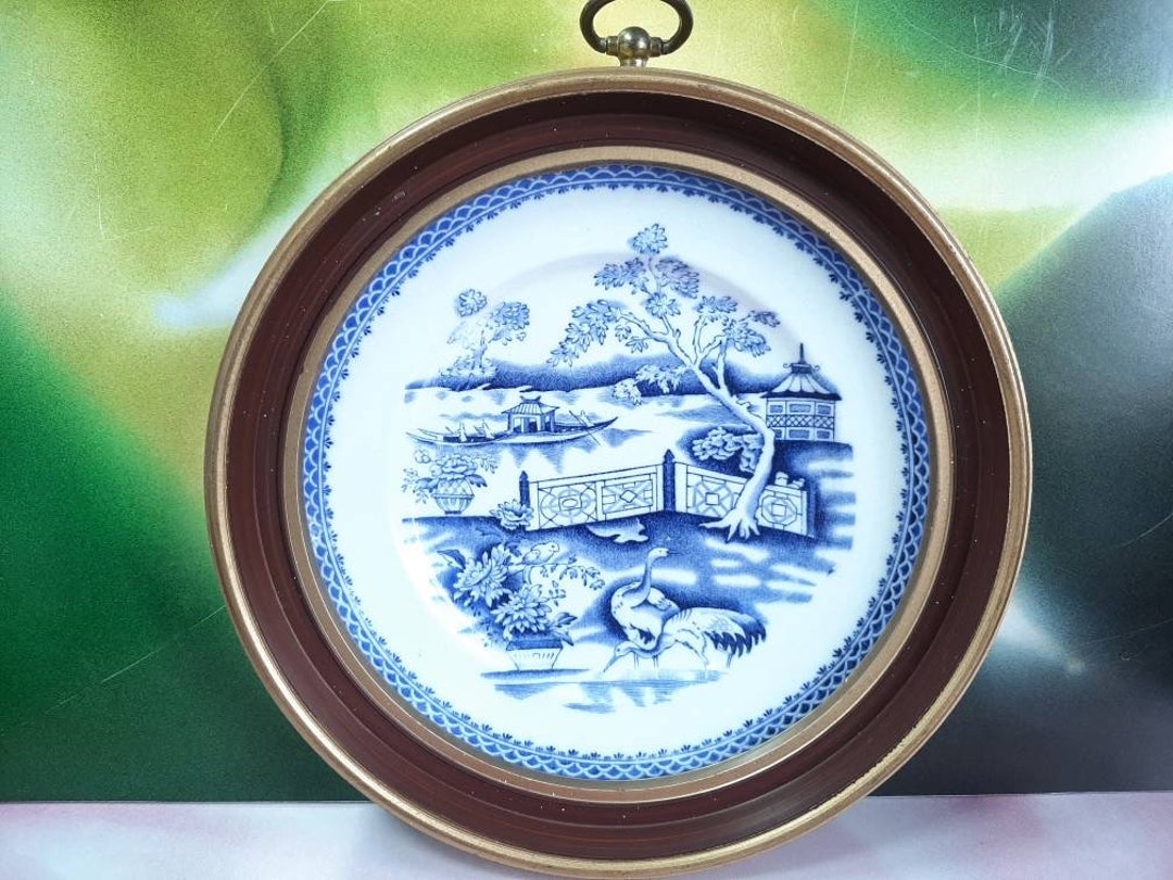 Vintage Decorative Collectible Plate, Willow Pattern Blue Plate ...