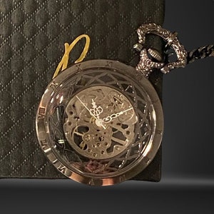 Black victorian mechanical pocket watch image 10