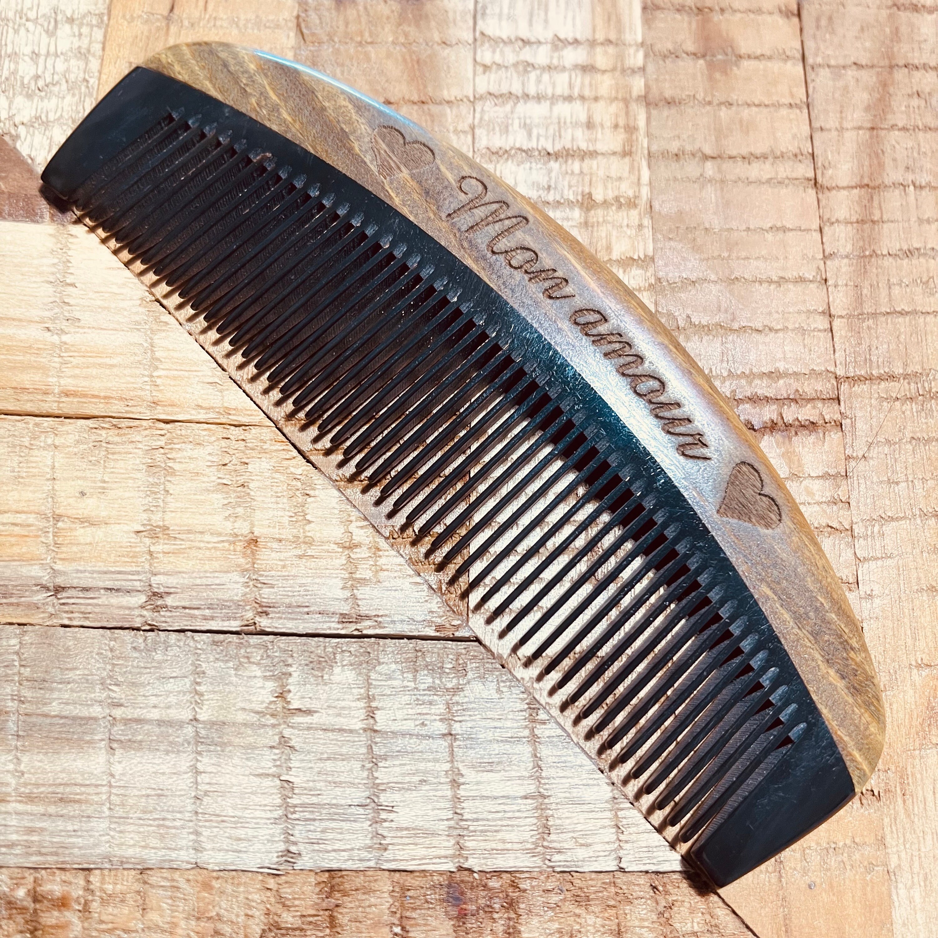 Handgefertigter Oxhorn Kamm Mit Breiten Zähnen – Antistatisch, 21x5 Cm, In Geschenkbox