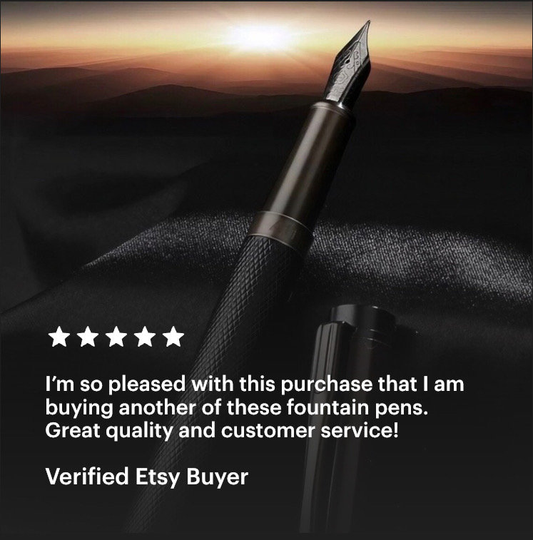 HERO A11 Black Fountain Pen EF 0.38mm Nib Glossy Metal Finish with Converter + Cartridge | Gift for Writers and Professionals