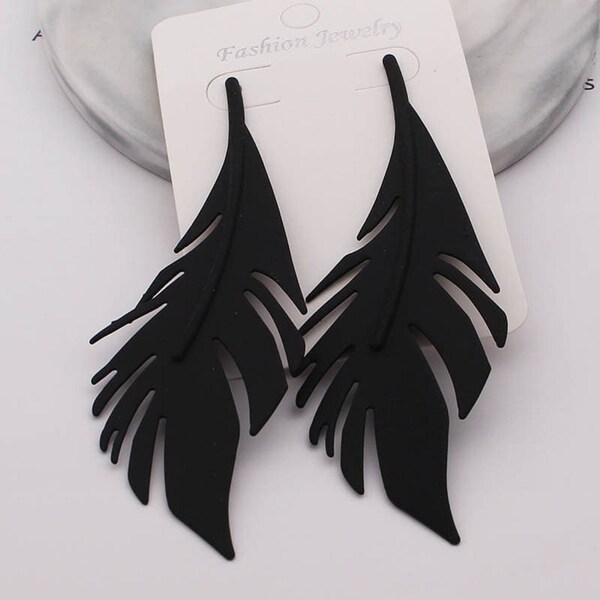 Earring - Plume noir