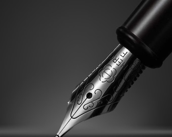 Pluma estilográfica Hero de metal negro brillante