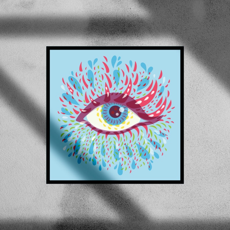 Trippy Eye Printable Wall Art, Psychedelic Downloadable Art Print ...