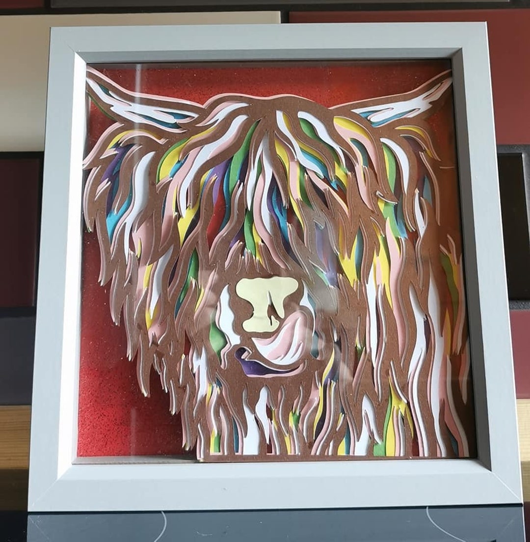 Highland Cow Shadow Box Etsy