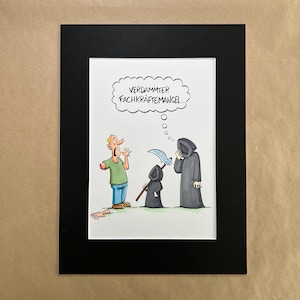 Originalcartoon "Fachkräftemangel" von Michael Holtschulte | Tot, aber lustig