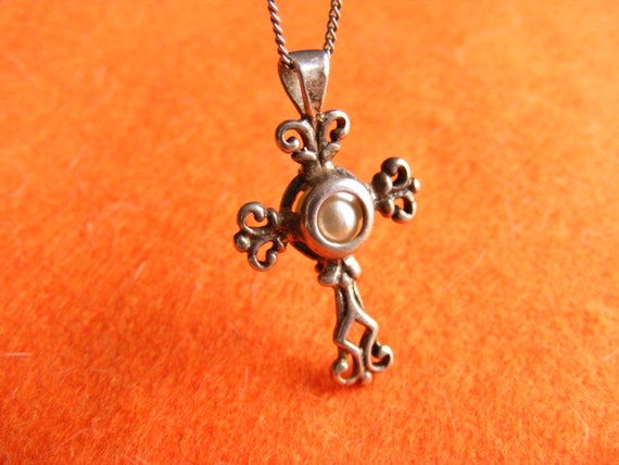 Vintage Sterling Silver Necklace with a Stunning … - image 1