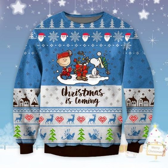 Peanut Snoopy Christmas Is Comming Wool Knitted Sweater, Ugly Christmas Sweater