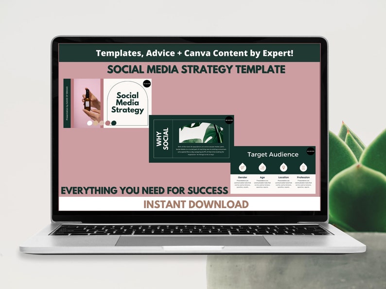 Social Media Guide 60 Canva Templates Social Strategy Etsy
