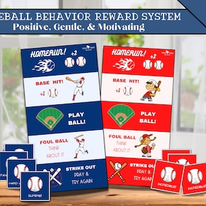 Baseball Behavior Reward System, Baseball Clip Chart, Sports Behavior Chart, Sports clip chart, Kids Behavior Chart, Kids Clip Chart