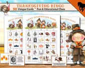 Thanksgiving Bingo, Thanksgiving Activity, Thanksgiving Party game, Thanksgiving Fun Game, Printable Thanksgiving Games, Family holiday game