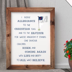 Pledge of Allegiance Christian Flag Wall Decor, Christian Flag Wall Art ...