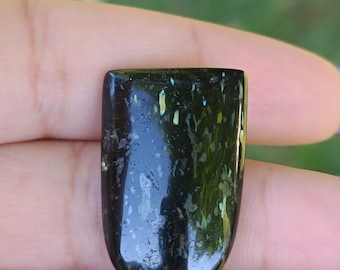 Nuuk Greenland nuummite cabochon. Excellent piece for jewelry making and gridding.