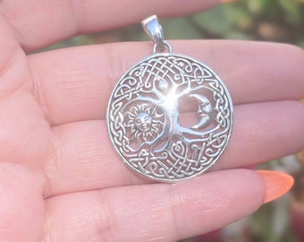 Celestial Tree of life pendant. Sterling silver.