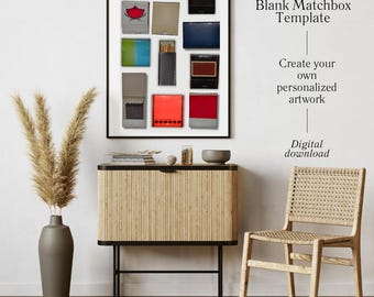 Blank Matchbook Template - Matchbook Art for Digital Collage - Customizable Printable Design