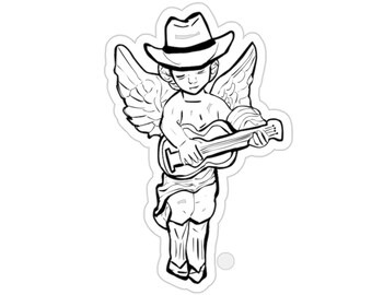 Western Gothic Cowboy Sticker: Vintage Americana Outlaw Vinyl Decal