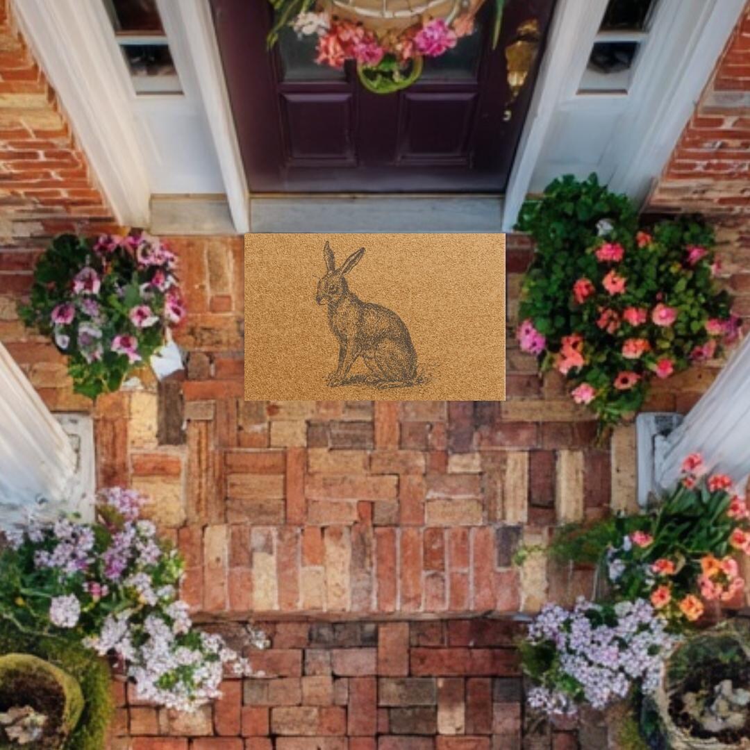Vintage Bunny Doormat – Rabbit Coir Front Porch Mat – Easter & Spring ...