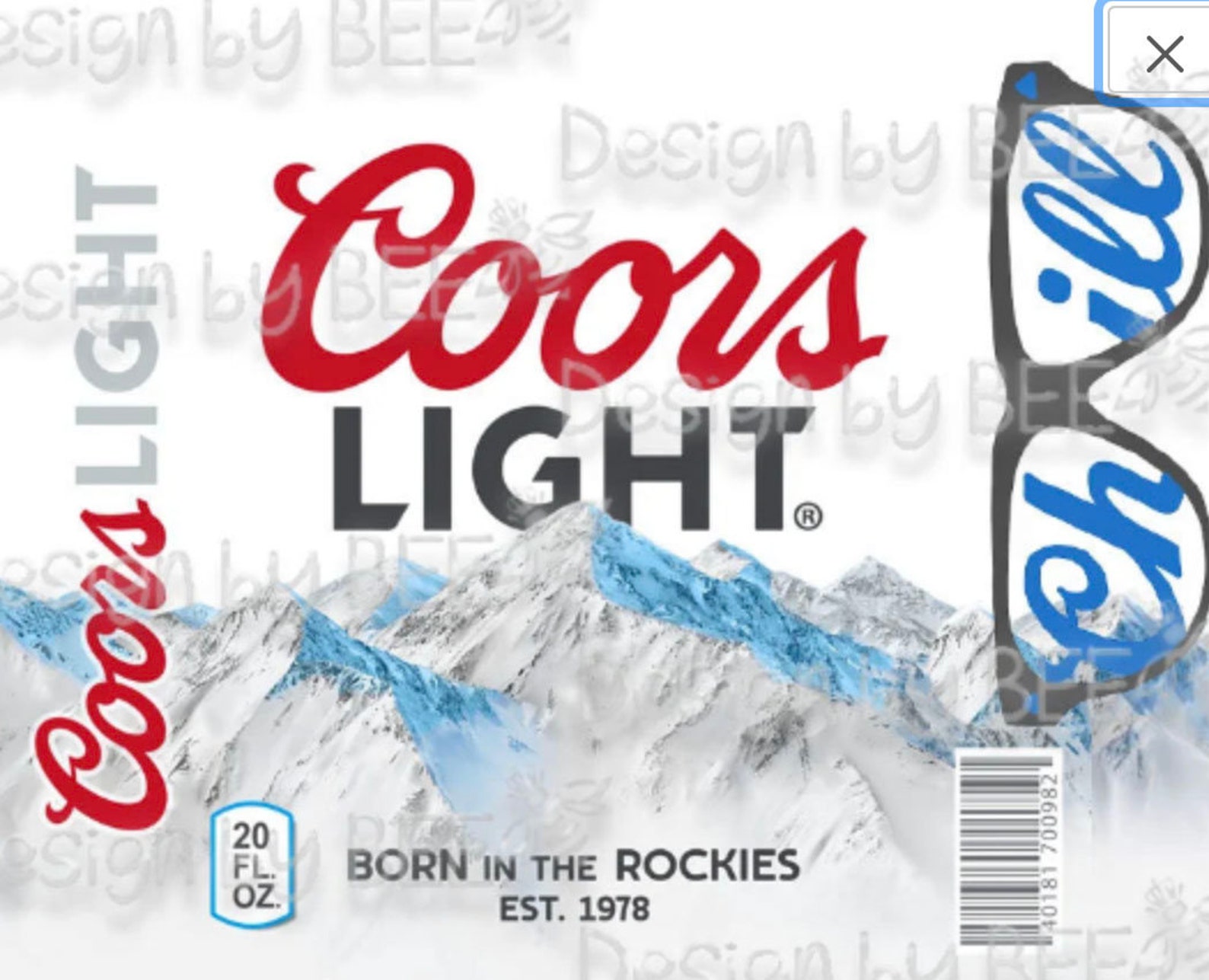 Coors Light W/ Chill Glasses PNG Digital Download ONLY Tumbler Etsy