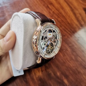 EcoVerse Ultra Luxury HANDCRAFTED High End Automatic Waterproof Wrist Watch with Tourbillon style open balance wheel