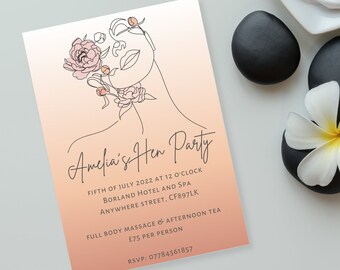 Personalised Hen Party Invitation - printable invitation