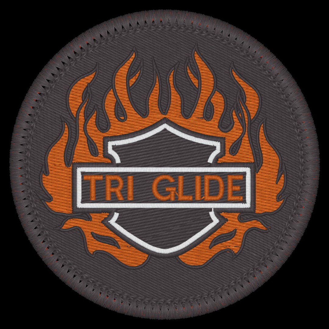 Tri Glide Patch With Flames Etsy
