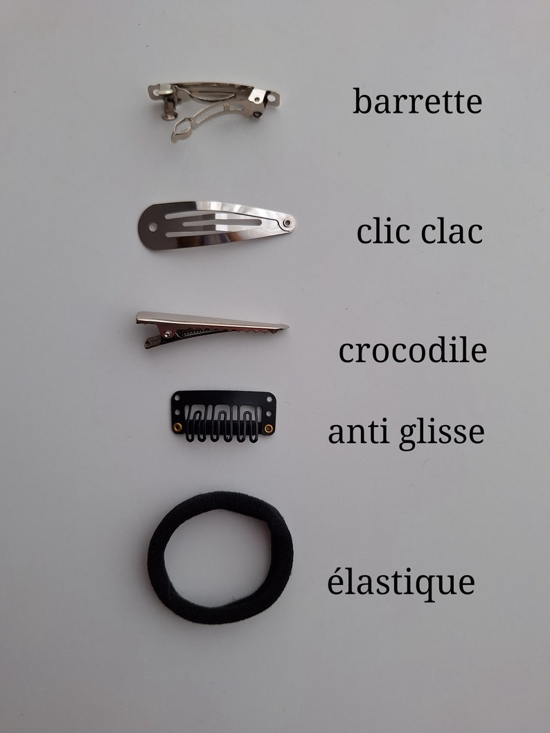 Noeud barrette cheveux tissu double gaze sur barrette, pince crocodile, système antiglisse, pince clic clac, ou Élastique. image 7