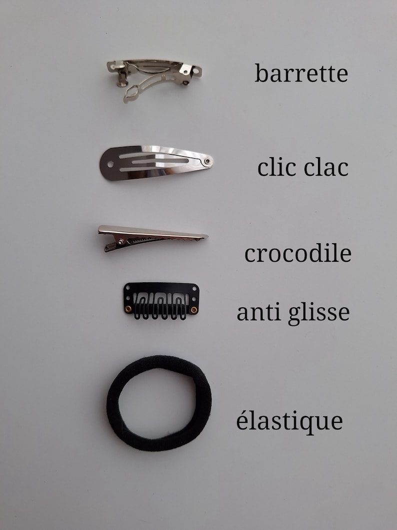 Noeud barrette cheveux tissu double gaze sur barrette, pince crocodile, système antiglisse, pince clic clac ou Élastique. image 7