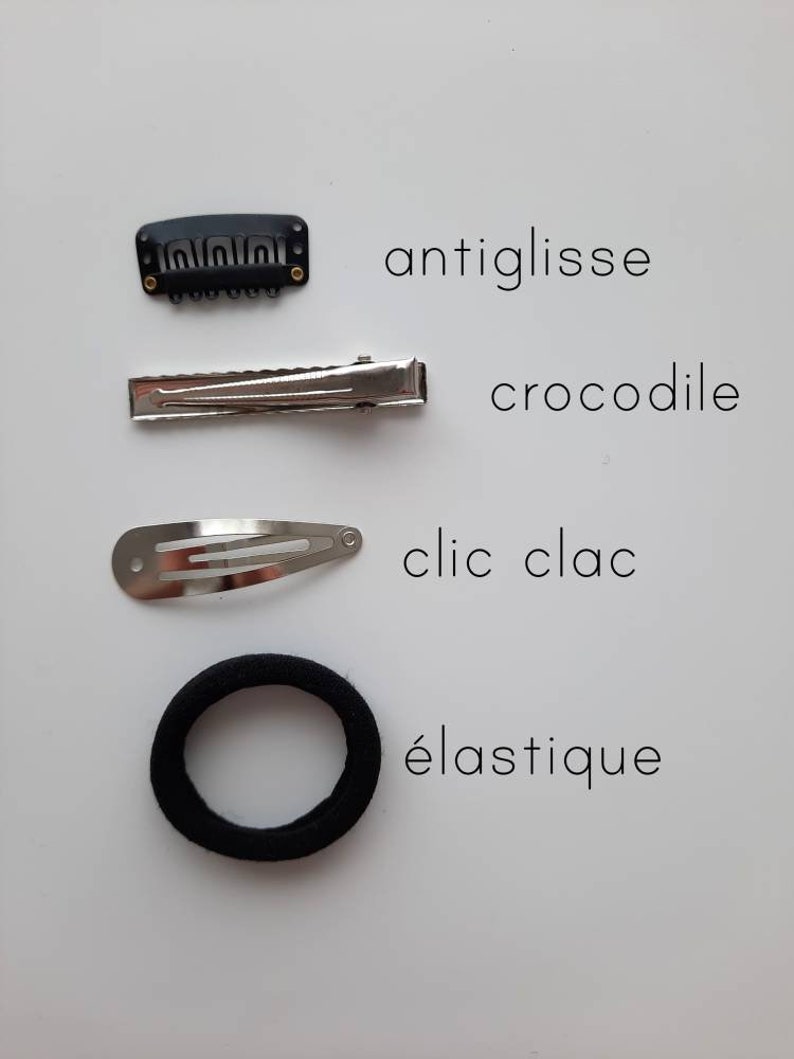 Noeud barrette cheveux tissu double gaze sur Pince crocodile, système antiglisse barrette magique/bébé, pince clic clac ou Élastique. image 9