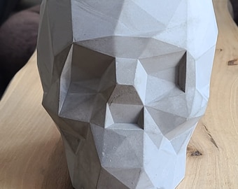 Skull Planter Pot and Skull Decor - Geometric Skull flower Pot - Spooky Skull Pot and Sugar Skull Decor