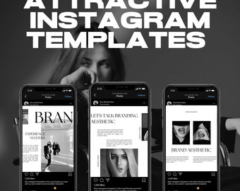 Instagram Templates For Business, Instagram template Canva, Black and white Instagram Template, Simple Instagram Template,