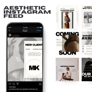20 Minimalist Instagram Feed Templates, Minimalist Instagram Post, Clean Instagram Templates, Tan Instagram Templates, Aesthetic Instagram